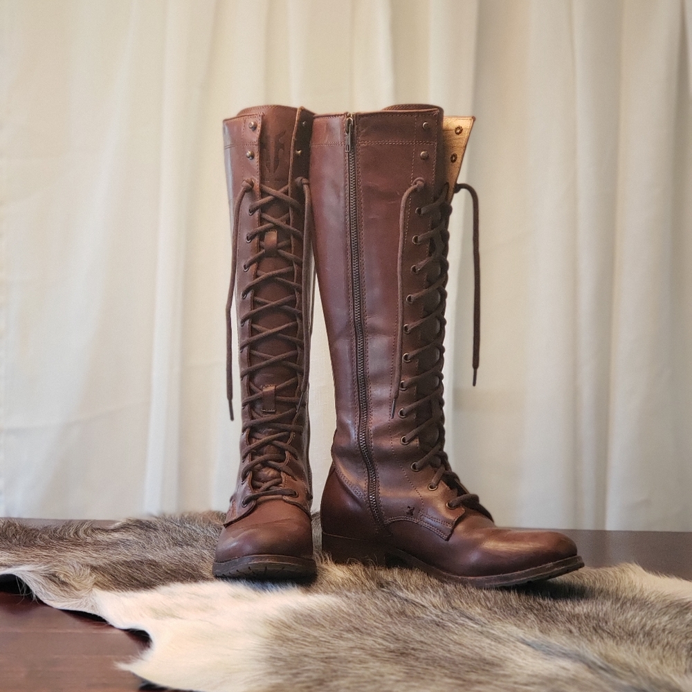 Frye Melissa Lace Up - Vintage Oiled Cognac